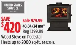 Canadian Tire Wood Stove on Pedestal. Heats up to 2000 sq-ft offer