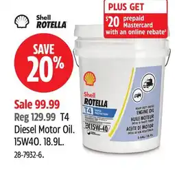 Canadian Tire Shell Rotella T4 Diesel Motor Oil offer