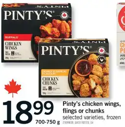 Fortinos PINTY'S CHICKEN WINGS, FLINGS OR CHUNKS offer