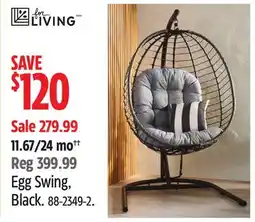 Canadian Tire FOR LIVING Egg Swing, Black offer