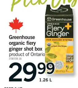 Fortinos GREENHOUSE ORGANIC FIERY GINGER SHOT BOX offer
