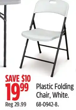 Canadian Tire For Living Plastic Folding Chair, White offer