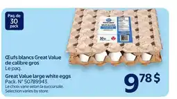 Walmart Great Value large white eggs offer