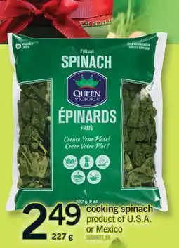 Fortinos COOKING SPINACH offer