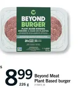 Fortinos BEYOND MEAT PLANT BASED BURGER offer