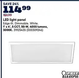 RONA FEIT ELECTRIC LED light panel 1' x 4', 5 CCT, 50-W, 4000 lumens, 3000K offer