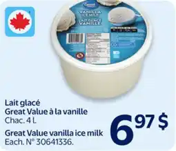 Walmart Great Value vanilla ice milk offer