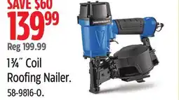 Canadian Tire Mastercraft 1 3⁄4˝ Coil Roofing Nailer offer