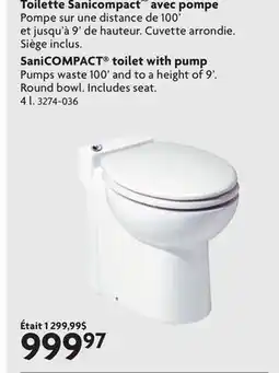 Home Hardware SaniCOMPACT toilet with pump offer