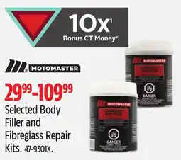 Canadian Tire Selected Body Filler and Fibreglass Repair Kits offer