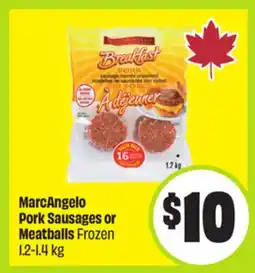FreshCo MarcAngelo Pork Sausages or Meatballs Frozen offer