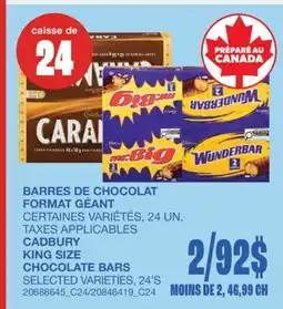 Wholesale Club BARRES DE CHOCOLAT FORMAT GÉANT, 24 UN offer
