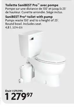 Home Hardware SaniBEST Pro toilet with pump Pumps offer