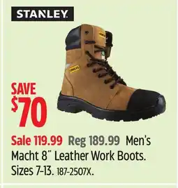 Canadian Tire Stanley Macht 8˝ Leather Work Boots offer