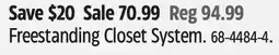 Canadian Tire TYPE A Freestanding Closet System offer