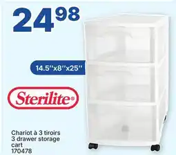 Rossy Sterilite 3 drawer storage cart offer