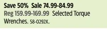 Canadian Tire Maximum Selected Torque Wrenches offer
