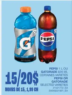 Wholesale Club PEPSI, 1 L OU GATORADE, 828 ML offer
