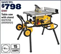 RONA DEWALT Table saw with stand offer