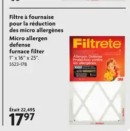 Home Hardware Micro allergen defense furnace filter offer