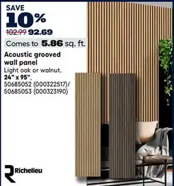 RONA Richelieu Acoustic grooved wall panel offer