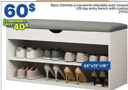 Rossy Lift-top entry bench with cushion offer