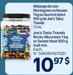 Walmart Joe's Tasty Travels Rocky Mountain 1 kg or Sweet Heat 950 g trail mix offer