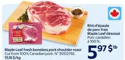 Walmart Maple Leaf fresh boneless pork shoulder roast offer