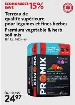 Home Hardware Premium vegetable & herb soil mix offer