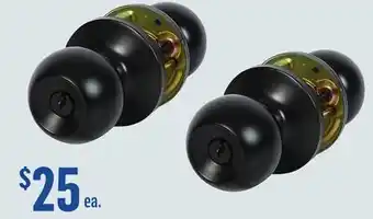 Canac Set of 2 Keyed Entry Door Knobs Matte Black offer