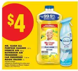 No Frills Mr. Clean All Purpose Cleaner, Febreze Air offer