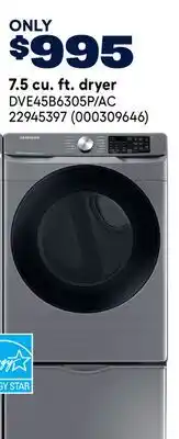 RONA Samsung 7.5 cu. ft. dryer offer