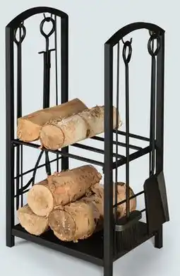 Canac 4-Piece Fireplace Tool Set and Log Rack offer