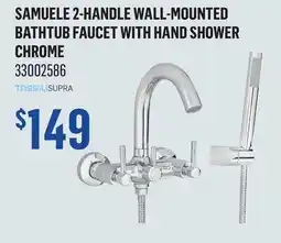 Canac Samuele 2-Handle Wall-Mounted Bathtub Faucet with Hand Shower Chrome offer
