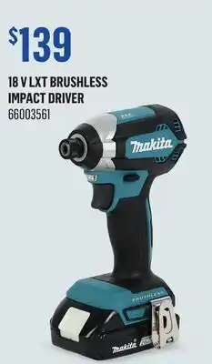 Canac 18 V LXT Brushless Impact Driver offer