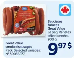 Walmart Great Value smoked sausages offer