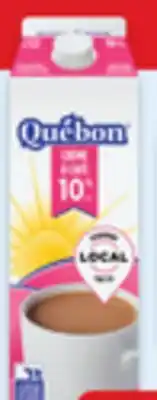 Walmart Québon 10% 1 L or 35% 473 mL cream offer