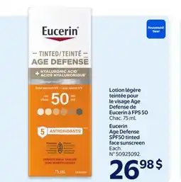 Walmart Eucerin Age Defense SPF50 tinted face sunscreen offer