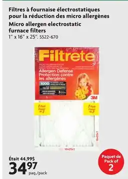 Home Hardware Micro allergen electrostatic furnace filters offer