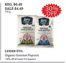 The Big Carrot LESSER EVIL Organic Gourmet Popcorn offer