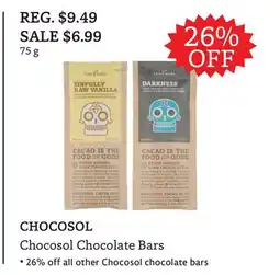 The Big Carrot CHOCOSOL Chocosol Chocolate Bars offer