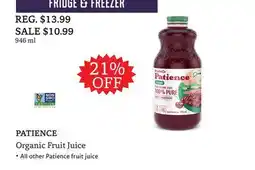 The Big Carrot PATIENCE Organic Fruit Juice offer