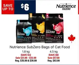Ren’s Pets Depot Nutrience SubZero Bags of Cat Food offer