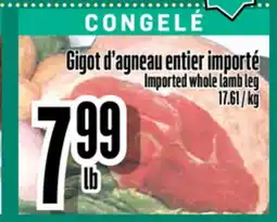 Bonanza Gigot d'agneau entier importé offer