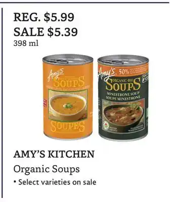 The Big Carrot AMY'S KITCHEN Organic Soups offer