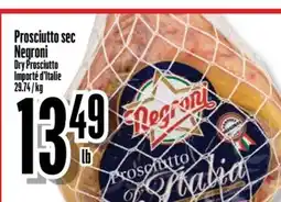 Bonanza Prosciutto sec Negroni offer