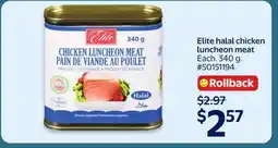 Walmart Elite halal chicken luncheon meat offer