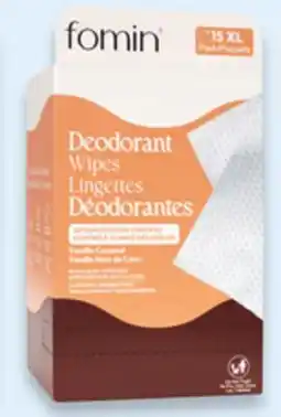 Walmart Fomin deodorant wipes 15s offer