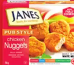 Walmart Janes Pub Style breaded chicken nuggets, strips or burgers offer