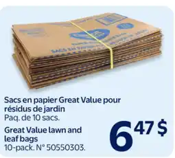 Walmart Great Value lawn and leaf bags offer